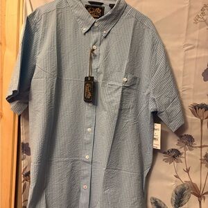 Weatherproof Light Blue Checkered Button Down Shirt